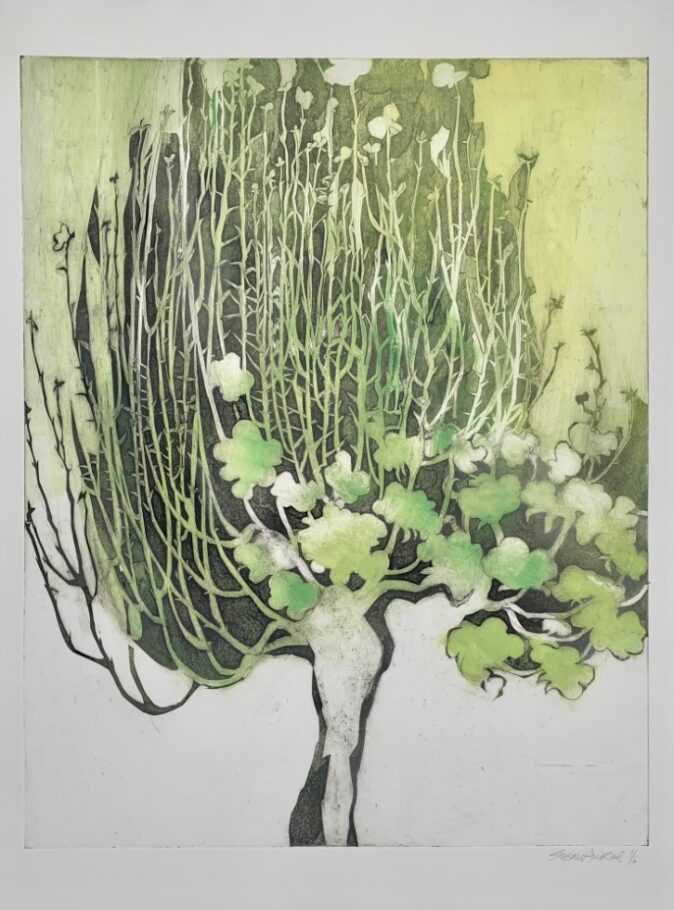 PROMISE OF SPRING.  COLLAGRAPH.  SIZE: 62 x 49 CM.  VARIED EDITION 6.  £650 U/F